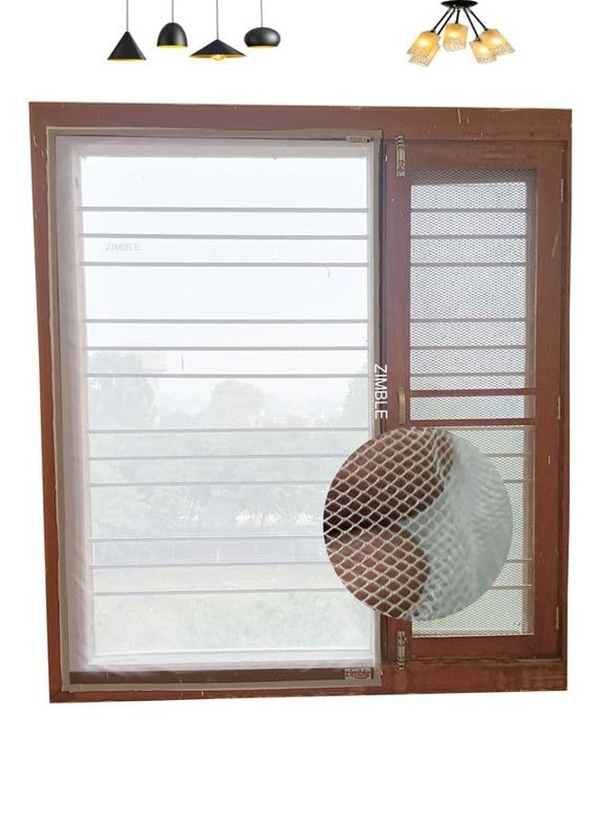 Zimble (60x72 inch)-5x6 Ft (Pack 1), Colour White, Pre-Stitched, Windows Mosquito Net, Insect Net Adhesive with Hook and Loop for Window Frame,Wooden Frame| Highly Durable and Safe - Image 2